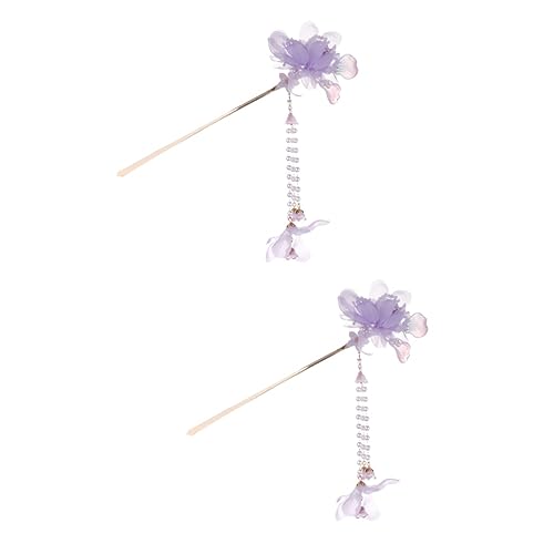 Beaupretty 2st Haarnadel Japanische Haare Haarholzstab Blumenhaarspangen Für Frauen Haarstäbchen Aus Sandelholz Retro-haarstäbe Kristallblumen-haarstab China Fräulein Violett Jahrgang Stoff von Beaupretty