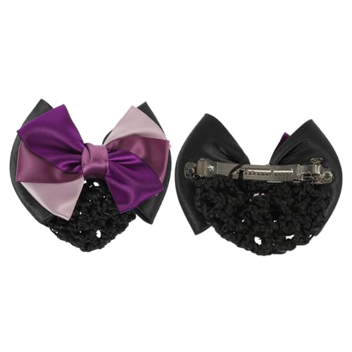 Beaupretty 2 Stück Haarnetz mit Schleife Dutt Haarnetz für Frauen Dreilagig Fester Sitz Eleganter Haarschmuck für Arbeit und Alltag Geeignet für Formelle und Freizeit Anlässe von Beaupretty