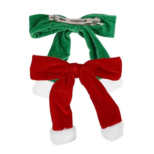 Beaupretty 2stücke Weihnachts-haarspangen Mit Schleifen-design Aus Weichem Für Damen-haarschmuck Für Festliche Anlässe Und Weihnachtsfeiern von Beaupretty