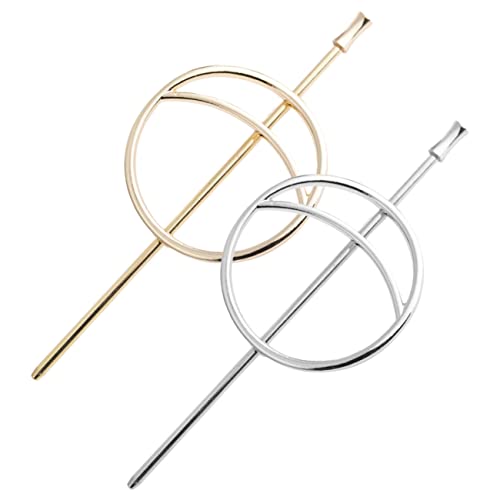 Beaupretty 2 Stück Haarschmuck aus Metall Haarstäbe für Dutt Damen Haarklammern für Langes Lockiges oder Glattes Haar Charmante Accessoires Gold und Silber von Beaupretty