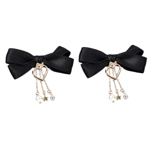 Beaupretty 2 Stück Haarspangen mit Schleife für Mädchen Charmante Haarklammern mit Quasten für Geburtstagsfeiern Weihnachten und Feste Langlebig und von Beaupretty