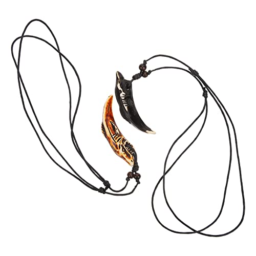 Beaupretty 2 Stück Haifischzahn Anhänger Halskette Herren Resin Material Stylischer Schmuck für Männer Langlebiges Design für Partys Alltag und von Beaupretty