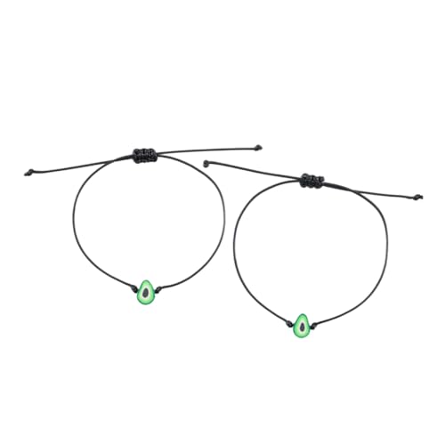 Beaupretty 2 Stück Handgefertigte Avocado Armbänder Verstellbare Geflochtene Freundschaftsarmbänder für Frauen Weiches Hautfreundliches Material Modischer Schmuck für Alltag und von Beaupretty