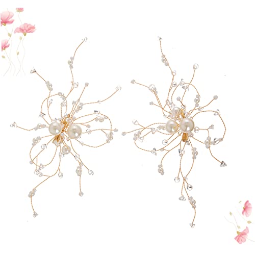 Beaupretty 2 Stück Handgefertigte Set und Perlen Haarnadeln Eleganter Brautschmuck Leichter Damen Haarschmuck für Hochzeit Party und Besondere Anlässe von Beaupretty