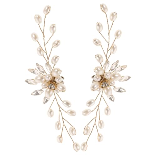 Beaupretty 2 Stück Handgemachte Perlen Schuhclips für Damen Hochwertige Schuhschnallen für Hochzeiten und Partys Abnehmbare Schmuckdekoration Gold für Dressschuhe von Beaupretty