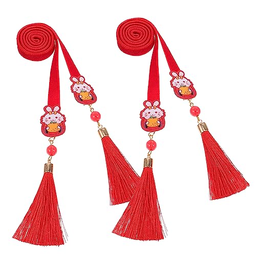 Beaupretty 2st Altes Haarband Cheongsam-pferdeschwanzhalter Haargummi Mit Quaste Hanfu-kopfbedeckung Haarseile Mit Quasten Haarschmuck Für Mädchen Kopfschmuck Kind Stirnband Stoff Festlich von Beaupretty