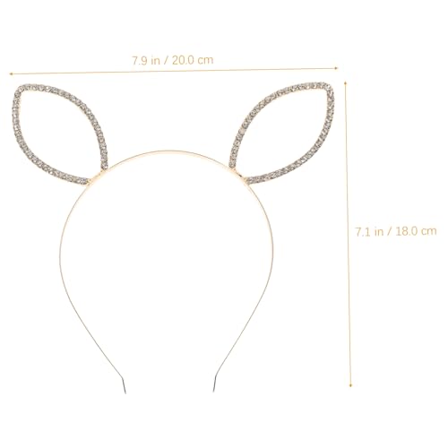 Beaupretty 2 Stück Hasenohren Haarreif mit Funkelnden Strasssteinen Leichter Metall Haarreif für Erwachsene Party Accessoire Komfortabel und Fest Sitzend für Kostüm und Feier von Beaupretty