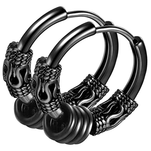 Beaupretty 2 Stück Herren Creolen Ohrringe mit Drachenmuster Runde Statement Ear Hoops Unisex Modeschmuck für Alltag Party Dating Beaupretty 2 Stück Herren Creolen Ohrringe mit Drachenmuster Runde Statement Ear Hoops Unisex Modeschmuck für Alltag Party Dating von Beaupretty