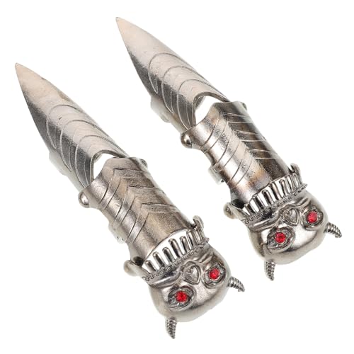 Beaupretty 2 Stück Herren Krallenringe Vintage Eulenringe Im Gothic Punk Stil Für Männer – Metall Krallen Rock Schmuck Für Halloween Partys Und Cosplay von Beaupretty