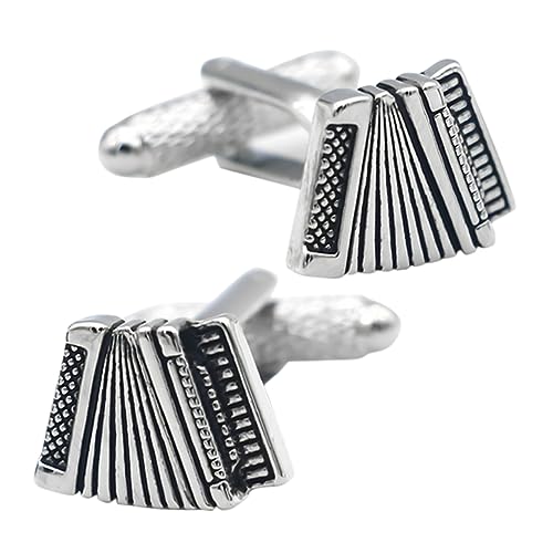 Beaupretty 2 Stück Akkordeon Manschettenknöpfe für Männer Kupfer Klassische Cufflinks für Hochzeitshemden und Businesshemden Vatertagsgeschenk von Beaupretty