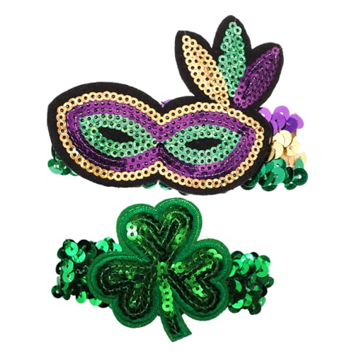 Beaupretty 2 Stück Irische Shamrock Armbänder mit Pailletten Strapazierfähiges Material Leichte Hautfreundliche Handgelenkbänder für St Patricks Day Party und Festtagsdekoration von Beaupretty
