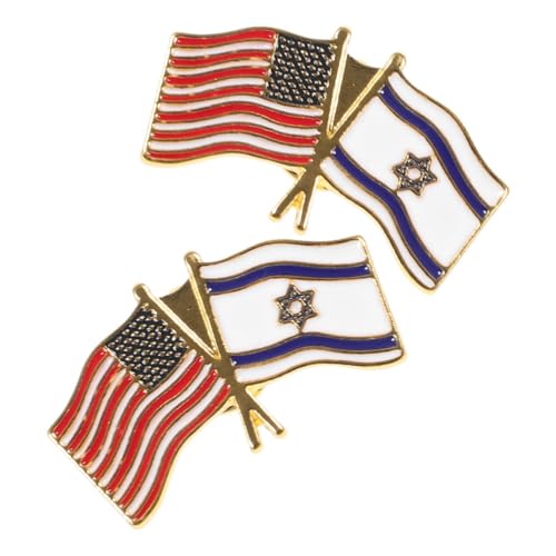 Beaupretty 2stücke Metallflaggen Anstecknadeln Usa Israel Freundschaft Broschen Für Kleidung Taschen Rucksäcke Schals Mit Flagge Clip Brosche von Beaupretty
