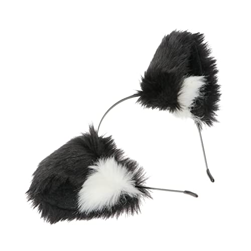 Beaupretty 2 Stk Fuchsohren Stirnband Halloween-katzenohren Fuchsohr Stirnband Katzenohren Stirnband Für Erwachsene Wolfsohren Stirnband Cosplay Pelzige Maske Vlies Damen Katzenschwanz Tier von Beaupretty