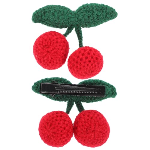 Beaupretty 2 Stück Kirsch-Haarspange Kleine Gestrickte Kirsch-Haarspange Niedliche Snap-Haarspangen Für Frauen Und Mädchen von Beaupretty