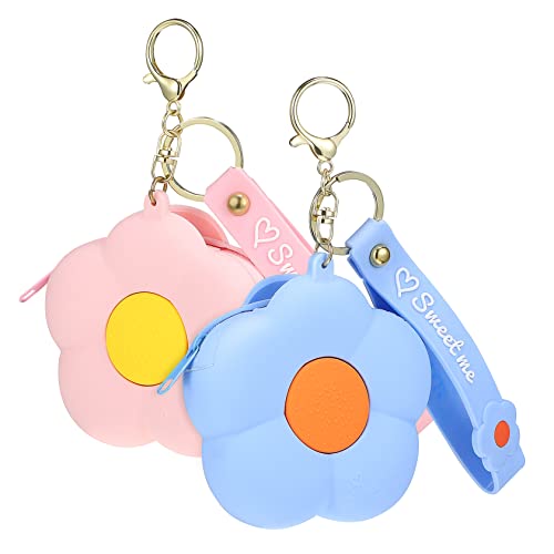 Beaupretty 2 Stück Kleine Geldbörse aus Lebensmittelechtem Silikon Blumendesign Kompakte Münztasche mit Reißverschluss Leicht und Tragbar für Damen und Mädchen Vielseitig für Schlüssel und von Beaupretty