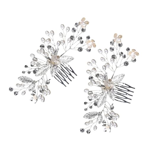 Beaupretty 2 Stück Kopfschmuck Haarkamm Haarschmuck Für Mädchen Seitliche Clips Für Haare Braut Accessoires Kleine Haarkämme Braut Haarschmuck Braut Haarkamm Haarnadeln Silberne von Beaupretty