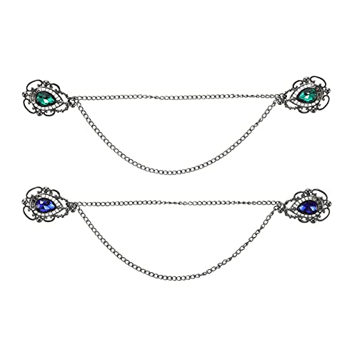 Beaupretty 2 Stück Kragen Clips für Herren Multifunktionale Anstecknadel für Hemden Pullover und Anzüge für Besondere Anlässe Blau und Grün Leicht und Tragbar von Beaupretty