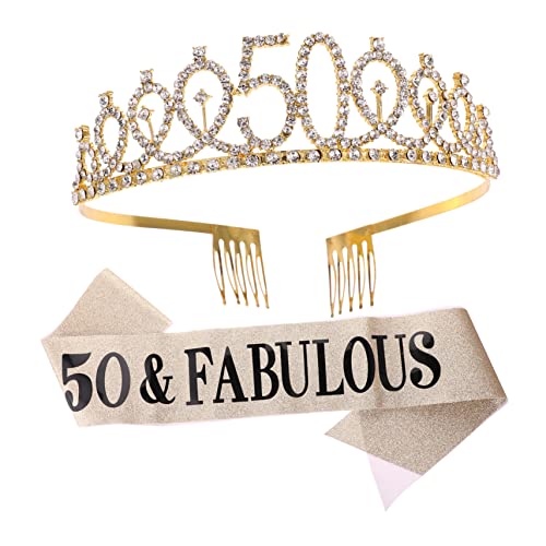 Beaupretty 2 Stück Krone und Sash für Krone mit Glitzer und Stilvollem Schriftzug für Unvergessliche Geburtstagsfeiern Geburtstagsdekoration für Geburtstagskönigin von Beaupretty