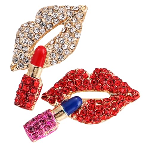 Beaupretty 2 Stück Lippenstift Broschen für Damen Anstecknadeln mit Strass für Kleidung Hüte und Schals Perfekter Schmuck für Beaupretty 2 Stück Lippenstift Broschen für Damen Anstecknadeln mit Strass für Kleidung Hüte und Schals Perfekter Schmuck für von Beaupretty
