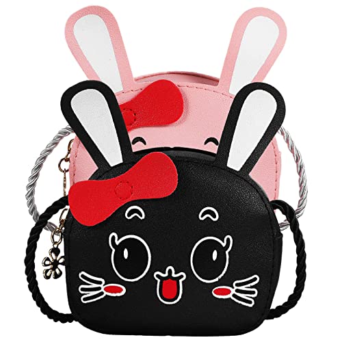 Beaupretty 2 Stück Mädchen Cartoon Kaninchen Geldbörsen Kawaii Umhängetaschen mit Hasenohren PU für Reisen Einkaufen und Freizeitgestaltung von Beaupretty