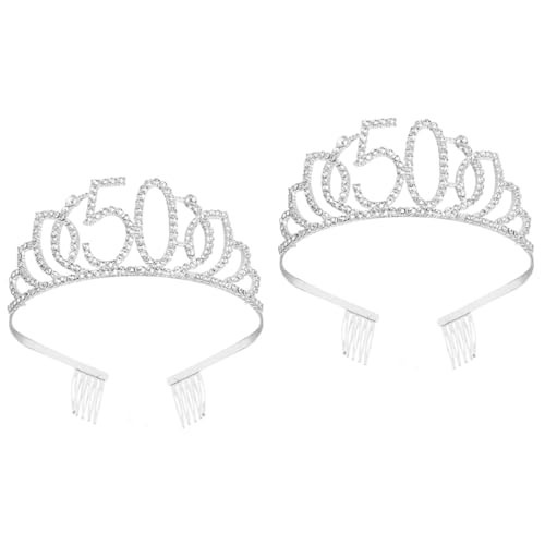 Beaupretty 2st Geschenk Zum 50. Geburtstag Dekorationen Zum 50. Geburtstag Hut Zum 50. Geburtstag Geburtstagskrone Kopfschmuck Kinder Geburtstag Tiara Stirnband Requisiten Bankett Empfindlich von Beaupretty