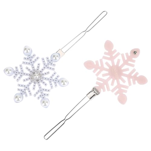 Beaupretty 2 Stück Mädchen Haarklammern Schneeflocke Haarschmuck mit Strass Glitzer Haarklammer für Mittleres Langes Haar Festlich Weihnachten Party Styling von Beaupretty