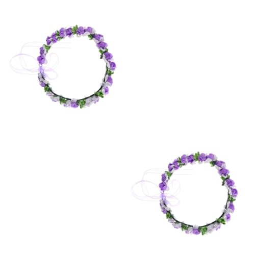 Beaupretty 2st Haarkranz Für Kinder Braut Blumenkranz Kinder Kranz Kinder Blumig Haarkranz Fotorequisite Stirnband Mit Blumenkranz Brautkopf Braut Haarband Violett Hochzeit Mädchen Brötchen von Beaupretty