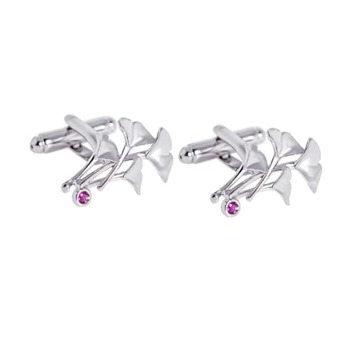 Beaupretty 2 Stück Manschettenknöpfe Herren Ginkgo Design mit Zirkonia Dekorative Cufflinks für Anzug und Kostüm Leicht Elegant Langlebig Vielseitig für Hemden und Jacken Geeignet von Beaupretty