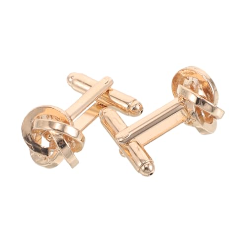 Beaupretty 2 Stück Manschettenknöpfe Herren Kupfer Knoten Design Stilvolle Gedrehte Cufflinks für Hochzeitsanzug Business Hemd Accessoire Geeignet für Festliche Anlässe und Formelle von Beaupretty