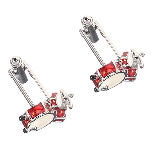 Beaupretty 2 Stück Manschettenknöpfe Trommel Design für Herren und Damen Stilvolle Cufflinks für Anzug oder Hemd Perfektes für Besondere Anlässe von Beaupretty