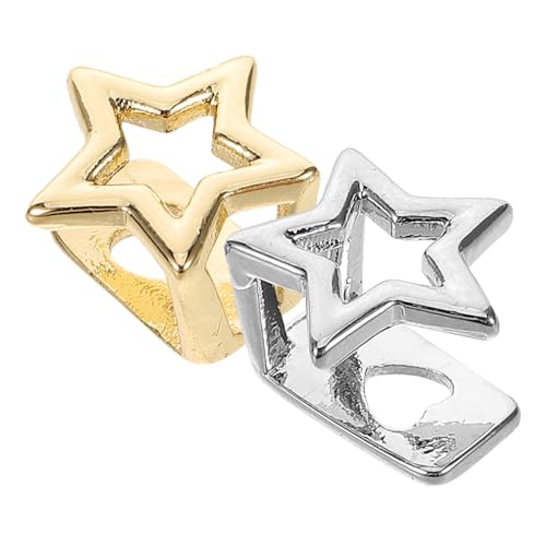 Beaupretty 2 Stück Metal Tooth Grill Caps mit Glatter Oberfläche Auffälliges Stern Design Leichter und Bequemer Hip Hop Zahnschmuck für Herren Accessoires für Partys und Halloween kostüme von Beaupretty