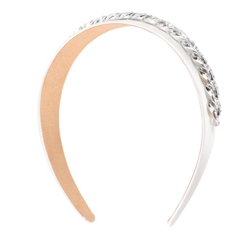 Beaupretty 2 Stk Stirnband Mit Metallkette Metalldekor Haargummis Hochzeitsdeko Badezimmerdekorationen Frauen Kopfschmuck Fräulein Einfach Und Stilvoll Hochwertiger Stoff Weiß Die Kette von Beaupretty