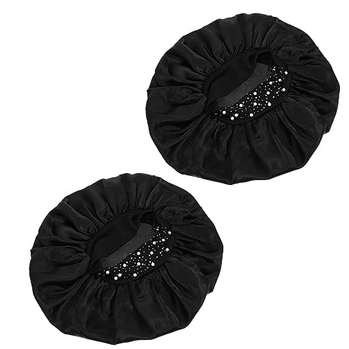 Beaupretty Nachthut 2 Stück Mütze Für Damen Große Seidenhaube Haartaschentücher Für Damen Satin-Haarabdeckung Haube Bad Duschhaube Schlafmütze Polyester Schöne Badekappen Badekappen Zopf von Beaupretty