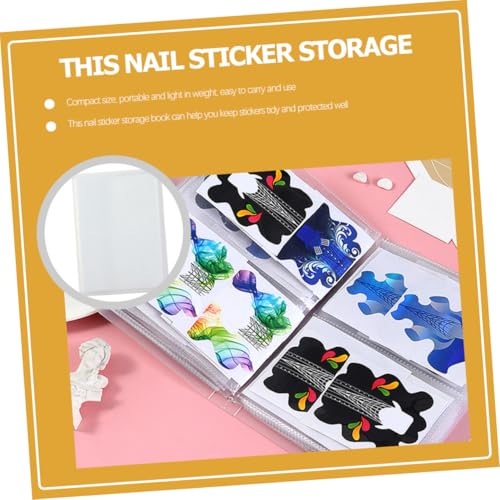 Beaupretty 2 Stück Nail Sticker Storage Book Nagelaufkleber Organizer mit Fächern Großes Sammelalbum für Nagelsticker Deko Buch Stauraum Kompakt und Tragbar für Nagelkunst Zubehör von Beaupretty