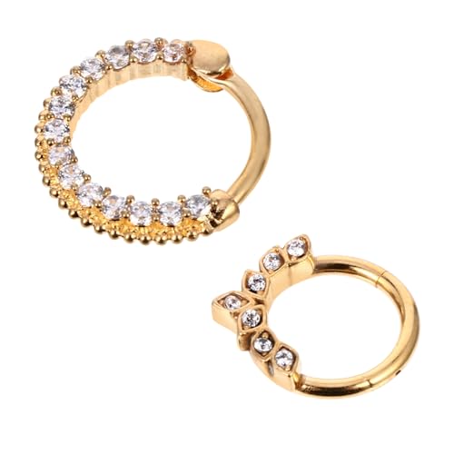 Beaupretty 2 Stück Nasenringe aus mit Zirkonia Kreatives Design Langlebig Farbbeschichtet Hautfreundlich Modisches Nasenpiercing Schmuck für Damen und Herren von Beaupretty