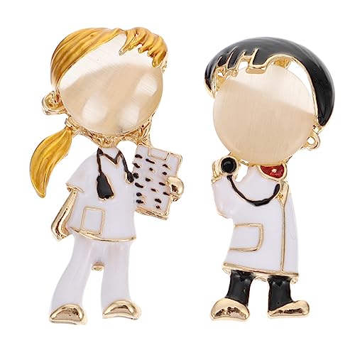 Beaupretty 2 Stück Niedliche Cartoon Broschen Cartoon Anstecknadeln für Studenten Medizinisches Pflegepersonal Dekorativ Farbintensiv Langlebig für Hut Tasche Schal von Beaupretty