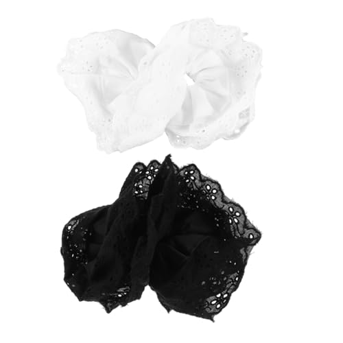 Beaupretty 2 Stück Oversized Haargummis im Doppellagige Schwarze und Weiße Scrunchies für Damen und Mädchen Elastische Haaraccessoires für Stilvolle Outfits von Beaupretty