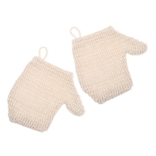 Beaupretty 2 Stück Peeling Badewaschhandschuhe aus Weichem Baumwoll Leinen Material Wiederverwendbar Tiefenwirksam Pflegend und Hauterfrischend für Frauen und Männer Sanfte Körperexfoliation von Beaupretty
