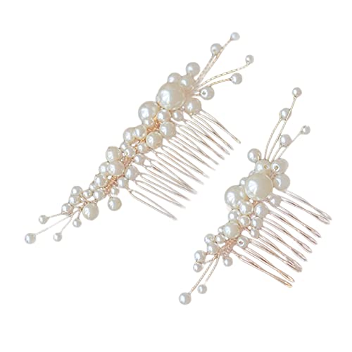 Beaupretty 2st Haarkamm Aus Kristall Seitlicher Kristallkamm Perlenhaarkamm Frauen Haarnadel Perlenhaarspangen Hochzeit Braut Clip von Beaupretty