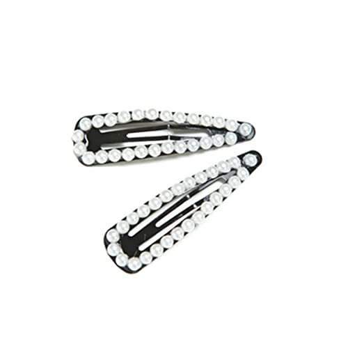 Beaupretty 2st Schnapphaarspangen Mädchen Snap-clips Weiß Knall-clip Perle von Beaupretty