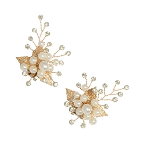 Beaupretty 2 Stück Perlen Schuhclips mit Strass Abnehmbare Blüten Schuhschnallen für Damen Dekorative Hochzeit Party Pumps und Sandaletten Zubehör Schuhschmuck Buckles von Beaupretty