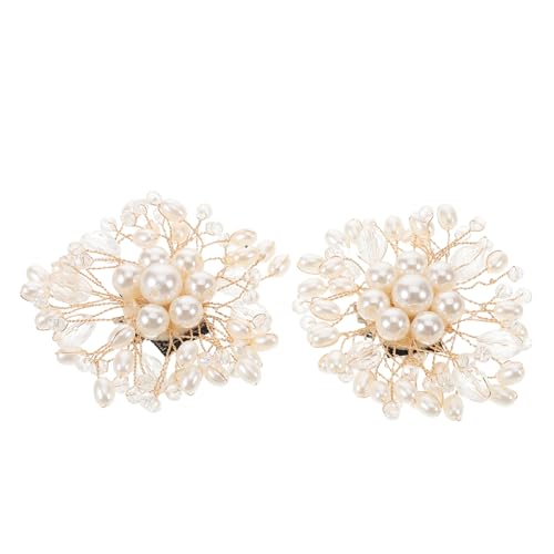 Beaupretty 2 Stück Perlen Schuhschnallen Abnehmbare Schuhdekorationen für Damen Hochzeitsaccessoires Schuhclips für High Heels Brautschuhe Zeitloses Design mit Perlen von Beaupretty