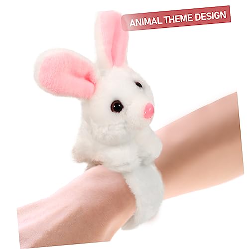 Beaupretty 2 Stück Plüsch Bunny Slap Armband Kindergeburtstag Partygeschenk Kuscheltier Armband Flexibel Spaßiges Kinderarmband Geschenkidee von Beaupretty