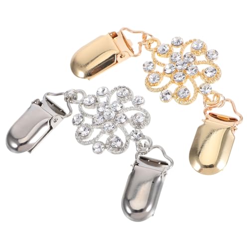 Beaupretty 2stücke Schalverschluss Mit Seidenschalschnalle Retro-pulloverclips Und Vintage-cardigan-pulloverclip Schalkettenclip Für Damen Schalverschlusshalter Mit Schalschalclip Pulloverkra von Beaupretty