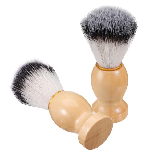 Beaupretty 2 Stück Rasierpinsel mit Holzgriff Wasserresistent Weiche Borsten für Sanfte Schaum Bartpflege Vielseitig für Männer Bartstyling und Glattes Rasurerlebnis von Beaupretty