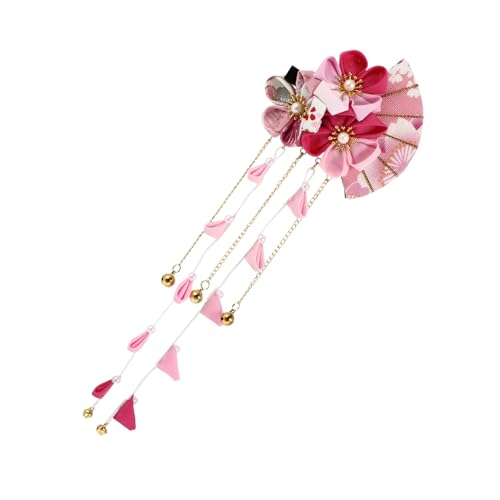 Beaupretty 2 Stück Retro-Dekor Blumen-Haar-Accessoires Lila Haarspangen Vintage-Dekor Japanisches Haar Haarnadel Foto-Haarnadel Haarstab Mädchen Pflaumenrosa Asia-Rosa-Dekor von Beaupretty