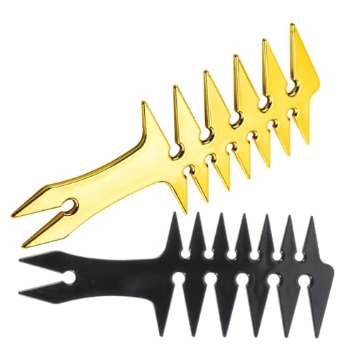 Beaupretty 2 Stück Retro Doppelseitiger Haarkamm Teiliges Gold Schwarz Breitzinkig Hautschonend Komfortables Styling für Herren Vielseitiger Friseurkamm für Alltag Reise und Büro Entspannende von Beaupretty