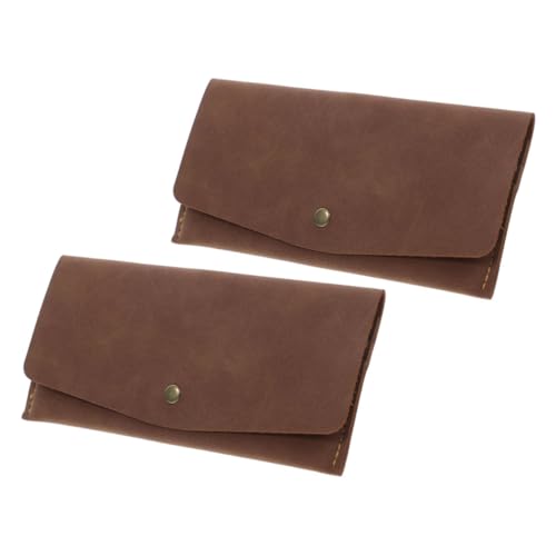 Beaupretty 2 Stück Retro Leder -Brieftasche Kartenhalter Kreditkartenbrieftasche Brieftasche mit Kartenhülle Kreditkartenorganisator Visitenkartenetui Zinklegierung Brown von Beaupretty