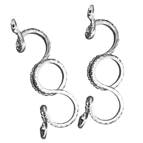 Beaupretty 2 Stück Retro Punk Schlangenring Herrenring Drei Finger Offener Vintage Ring Verstellbar für Freund Geburtstags und Festtagschmuck von Beaupretty