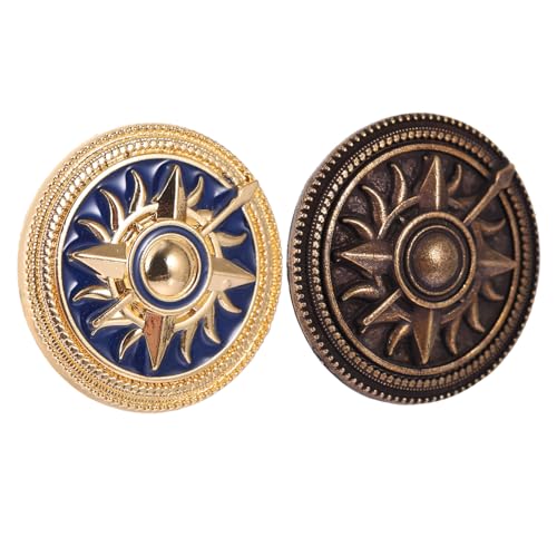 Beaupretty 2 Stück Retro Vintage Brosche Runde Metall Anstecknadeln mit Antiker Oberfläche Langlebige Kleidung Dekoration für Damen und Herren Einzigartiges Persönliches Accessoire für von Beaupretty